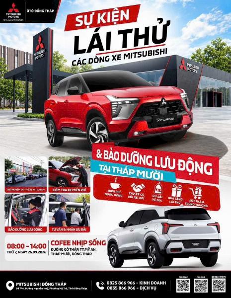 MỘT ĐIỂM HẸN - HAI TRẢI NGHIỆM l LÁI THỬ XE MITSUBISHI VÀ BẢO DƯỠNG XE TẠI THÁP MƯỜI